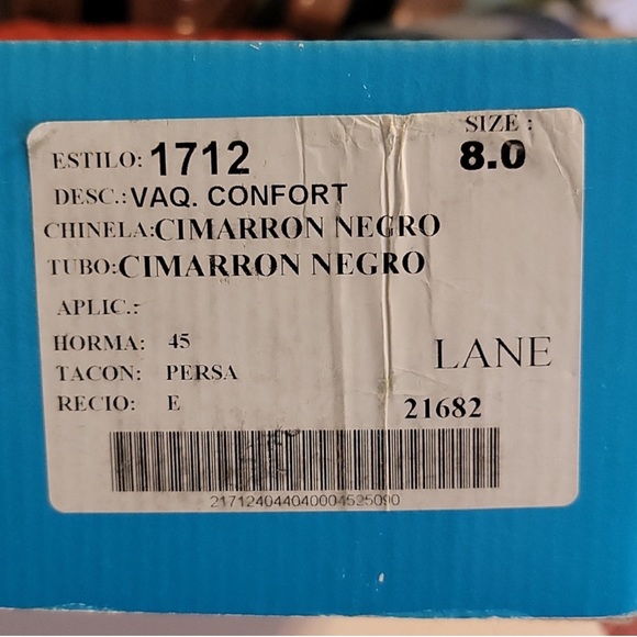 Black Floral w/stacked heel, Lane Fine Boots - Picture 14 of 15